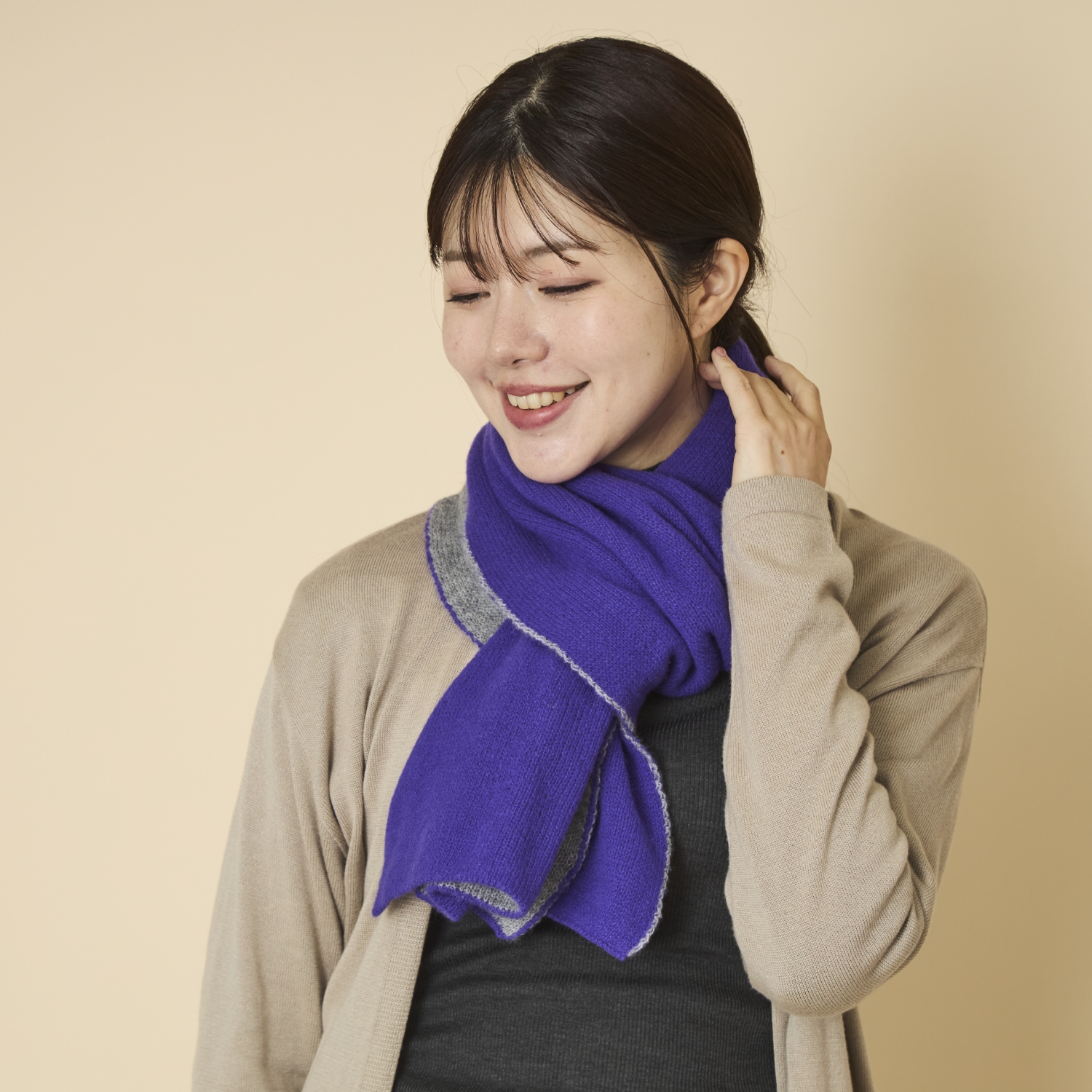 el alto/リバーシブルニットマフラー